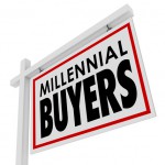 Millennial Buyers words on a home for sale or house real estate